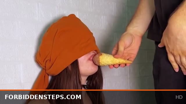 StepSister with Plump Lips Gets a Surprise Face Cumshot During the Ice Cream Taste Game